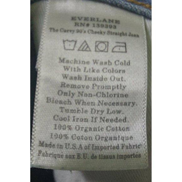 Everlane Women's Curvy 90s Cheeky Straight Jean Vintage Sunbleached Blue Size 26 - Picture 5 of 12